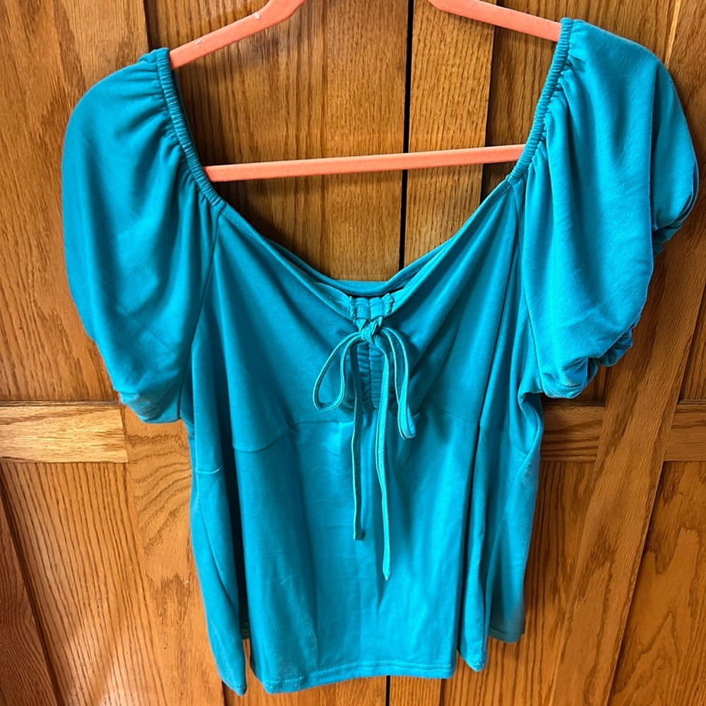 2XL short sleeve green blouse SHEIN - never worn